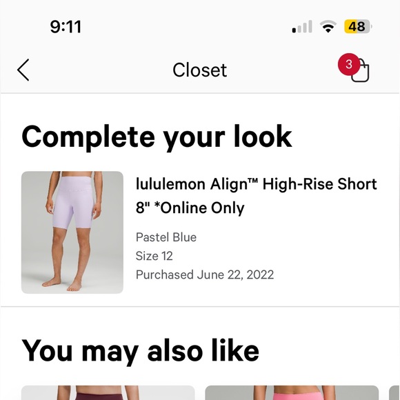 lululemon Align™ High-Rise Short 8" in pastel blue; size 12 $40 - Picture 6 of 6